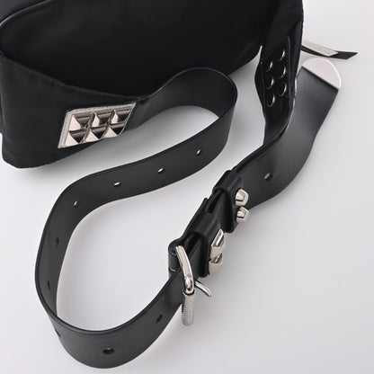 Nylon studded waist black