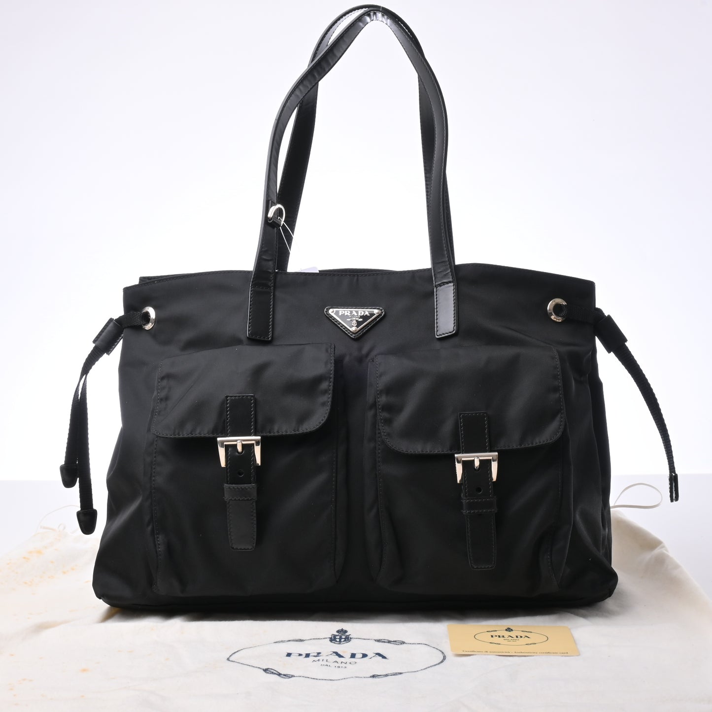 Black nylon tote