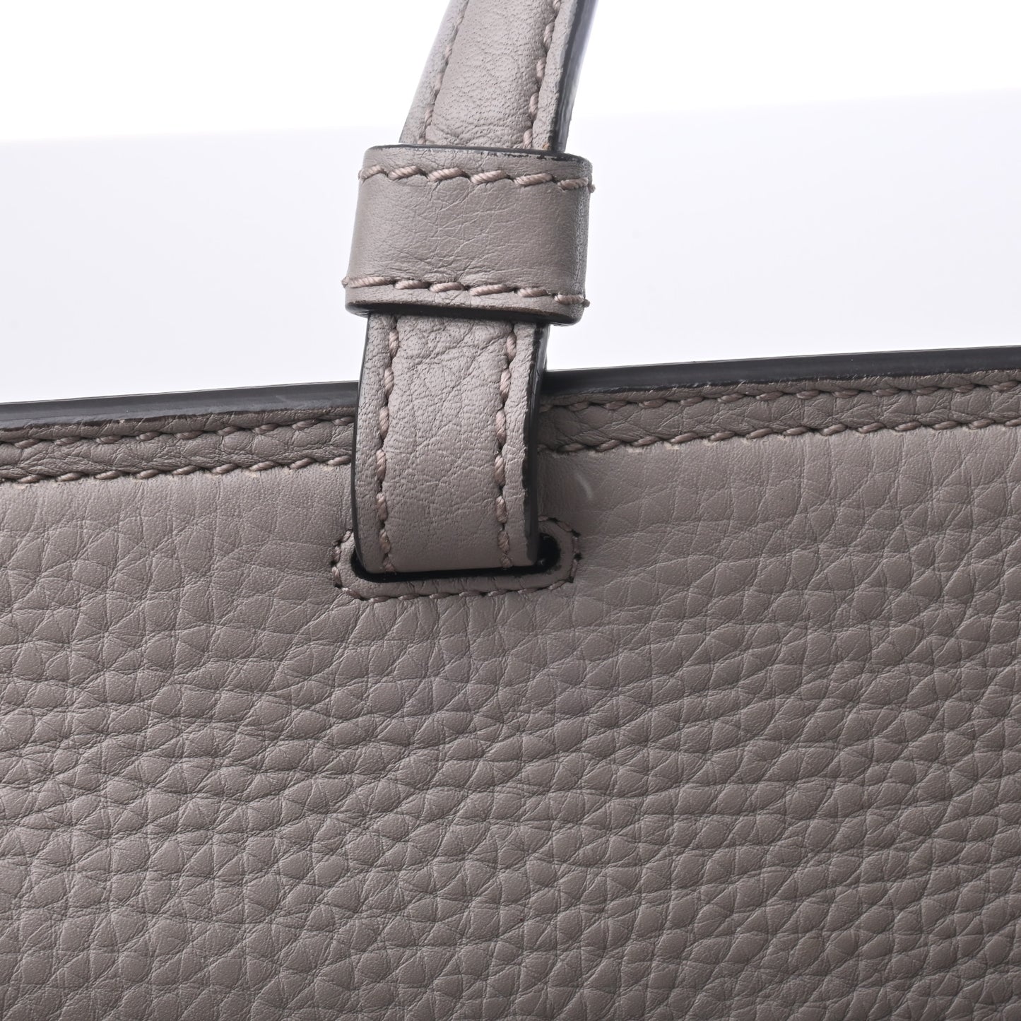 Bamboo Leather 2WAY Handbag Grey