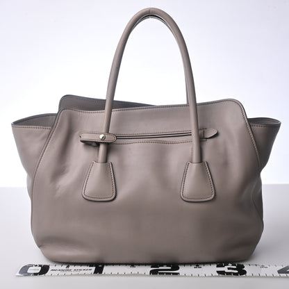 Calf Leather 2WAY Handbag Greige