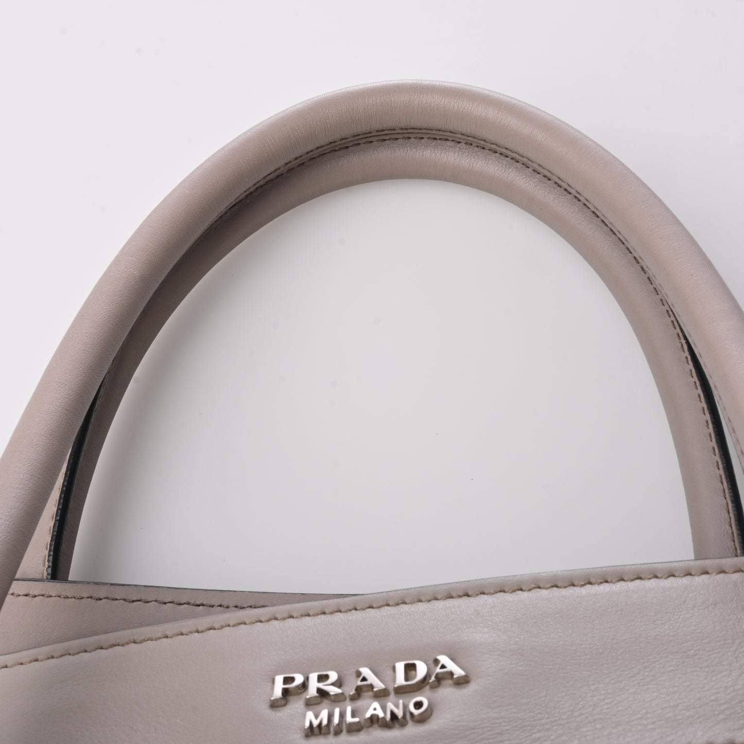 Calf Leather 2WAY Handbag Greige