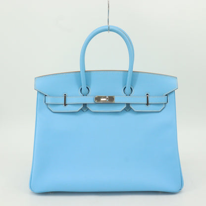 Epsom Candy Birkin 35 Celeste Mykonos SV hardware O engraved