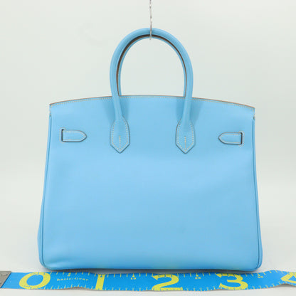 Epsom Candy Birkin 35 Celeste Mykonos SV hardware O engraved