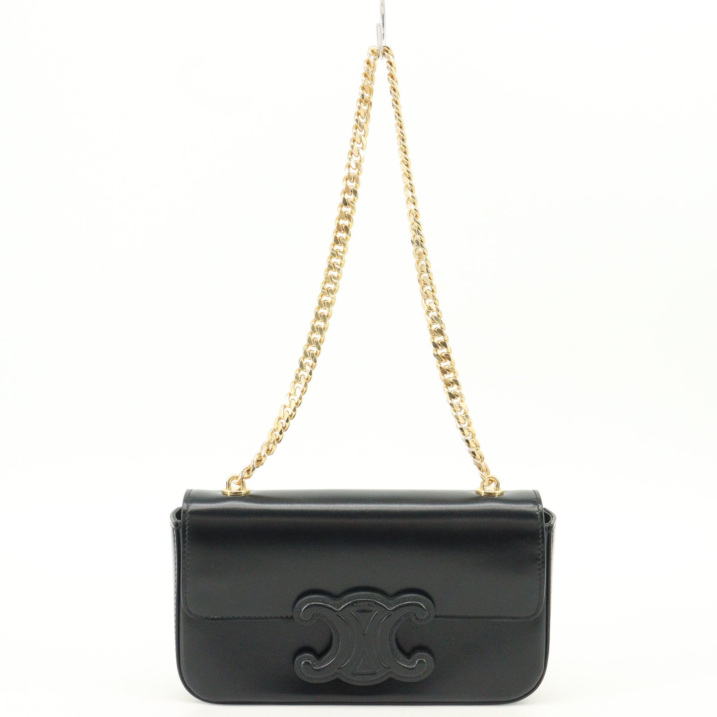 Triomphe Chain Shoulder Bag Black