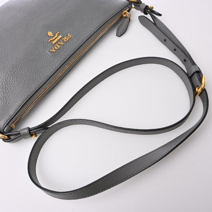 Leather Shoulder Bag Grey