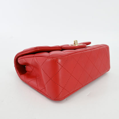 Lambskin Matelasse Chain Shoulder Bag G Metal Fittings Red 18 Series