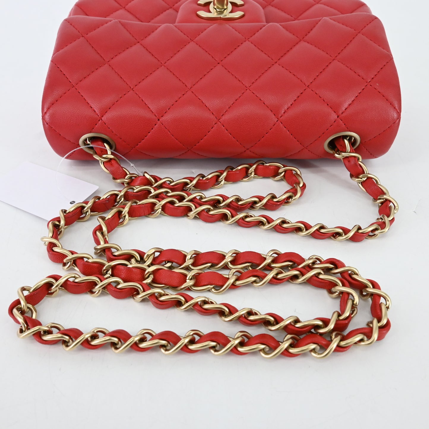 Lambskin Matelasse Chain Shoulder Bag G Metal Fittings Red 18 Series