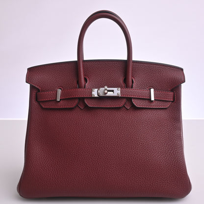 Togo Birkin 25 Rouge Ash Silver hardware Y stamp