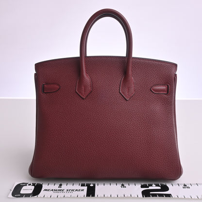 Togo Birkin 25 Rouge Ash Silver hardware Y stamp