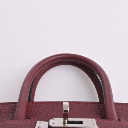 Togo Birkin 25 Rouge Ash Silver hardware Y stamp