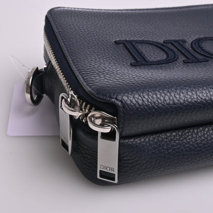 Leather mini shoulder bag with silver hardware