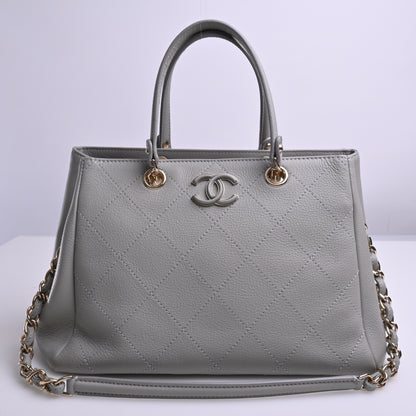 Leather 2WAY Handbag Grey 27 Series