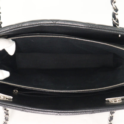 Caviar skin matelassé chain shoulder bag, silver hardware, 16th series