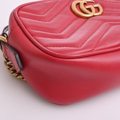 GG Marmont Leather Mini Shoulder Bag Red