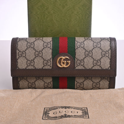 Ophidia GG Supreme canvas long wallet