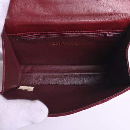 Satin Chain Shoulder Bag, Bordeaux, G Hardware, Series 2