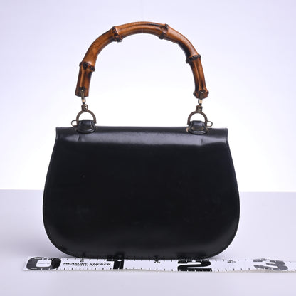 Bamboo Leather Top Handle 2WAY Black