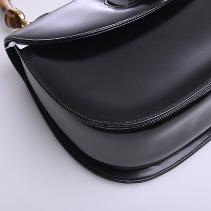 Bamboo Leather Top Handle 2WAY Black