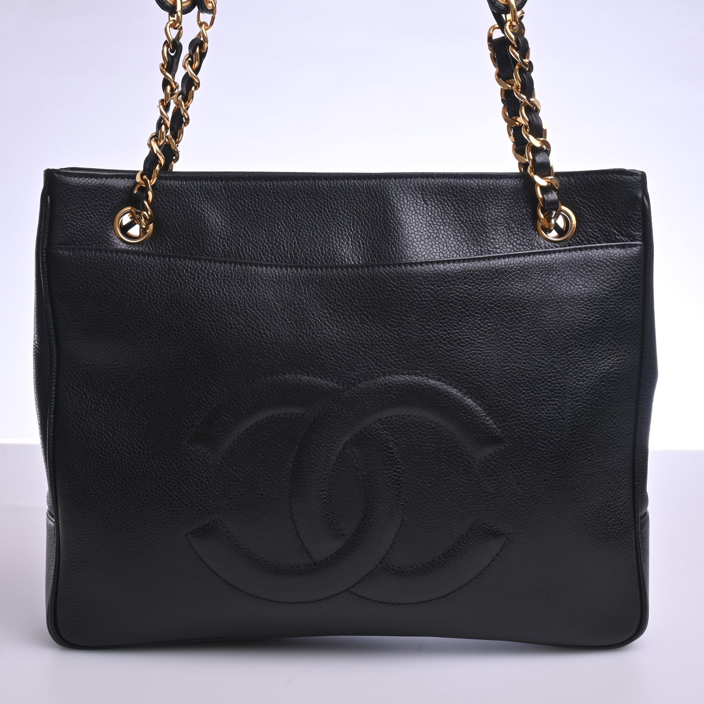 Caviar Coco Mark Chain Tote Black G Metal Fittings Series2