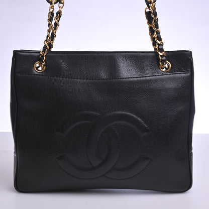 Caviar Coco Mark Chain Tote Black G Metal Fittings Series2