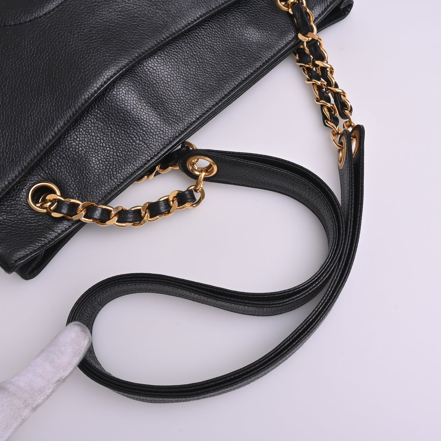 Caviar Coco Mark Chain Tote Black G Metal Fittings Series2