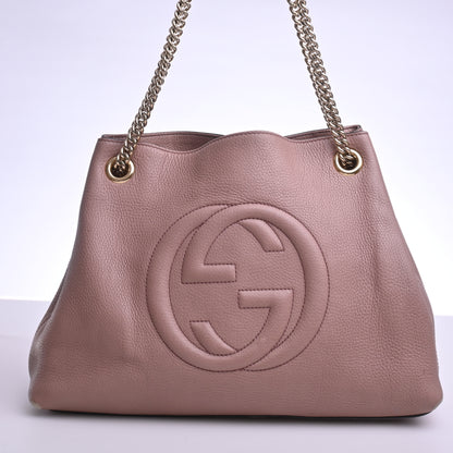 Leather Soho 2WAY Shoulder Bag Pink