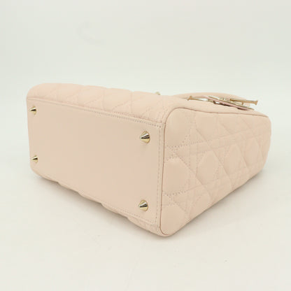 Lambskin Lady Dior G hardware pink