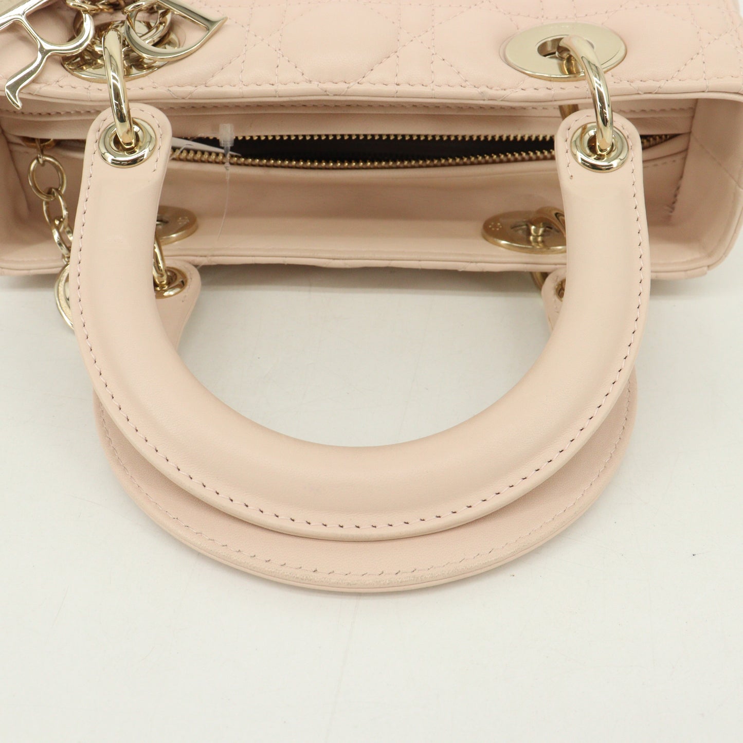 Lambskin Lady Dior G hardware pink