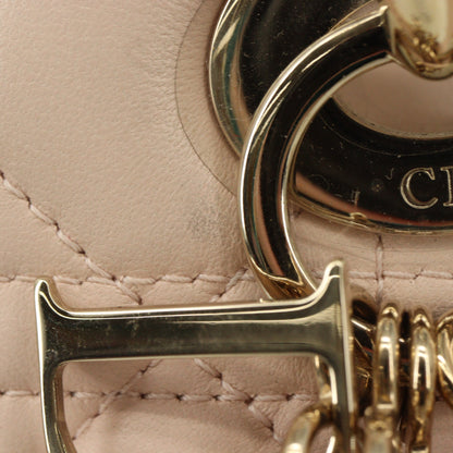 Lambskin Lady Dior G hardware pink