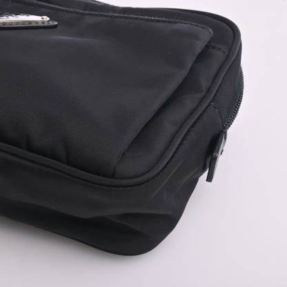 Nylon waist shoulder bag black