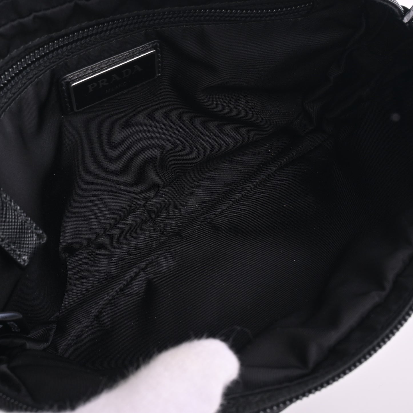 Nylon waist shoulder bag black