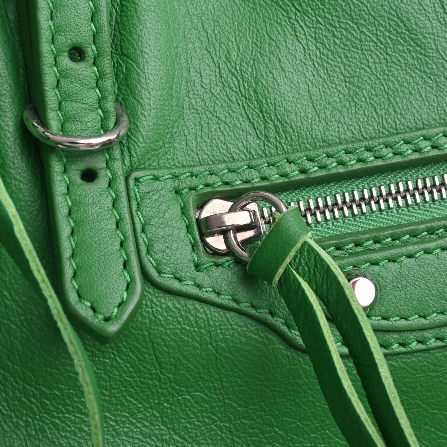 Paper Mini Leather 2WAY Handbag Green