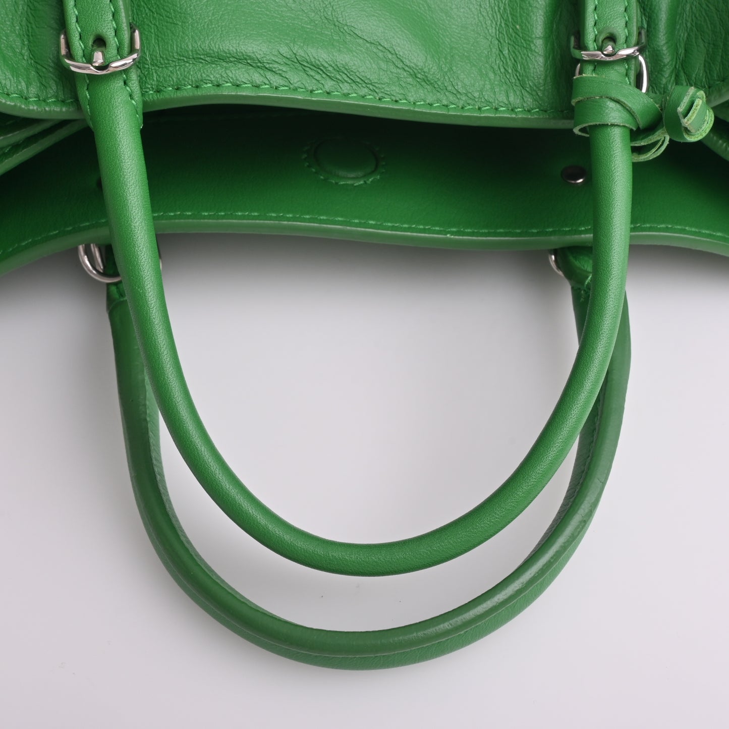 Paper Mini Leather 2WAY Handbag Green