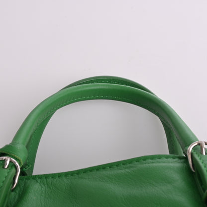 Paper Mini Leather 2WAY Handbag Green