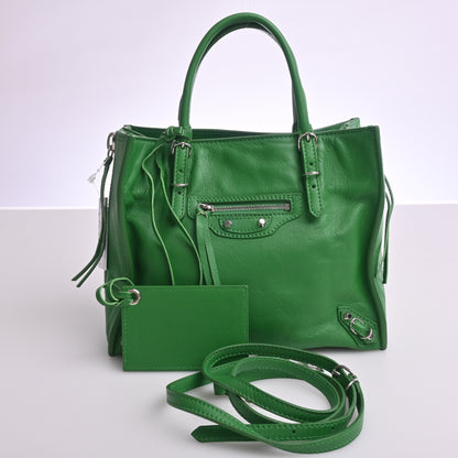 Paper Mini Leather 2WAY Handbag Green