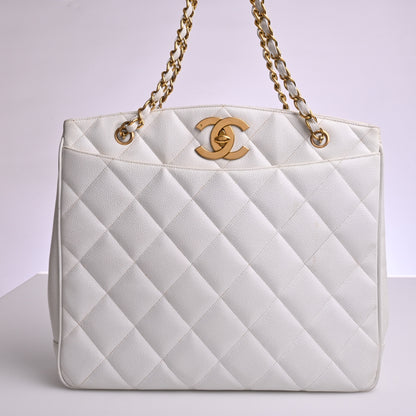 Caviar Decacoco Chain Shoulder Bag White G Metal Fittings 3rd Series