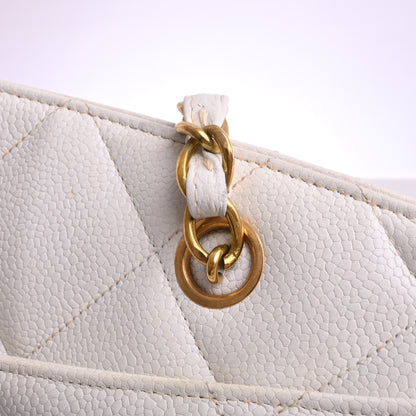 Caviar Decacoco Chain Shoulder Bag White G Metal Fittings 3rd Series