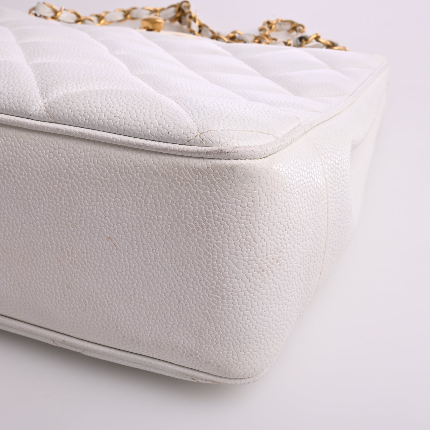 Caviar Decacoco Chain Shoulder Bag White G Metal Fittings 3rd Series