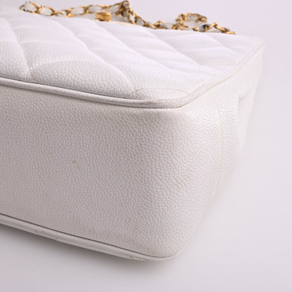 Caviar Decacoco Chain Shoulder Bag White G Metal Fittings 3rd Series