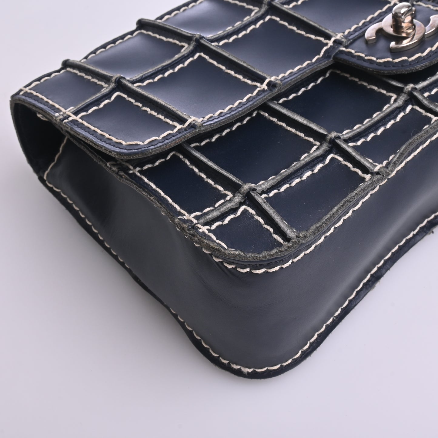 Rum Chocolate Bar S/S Shoulder Bag Navy Silver Metal Fittings Series 7