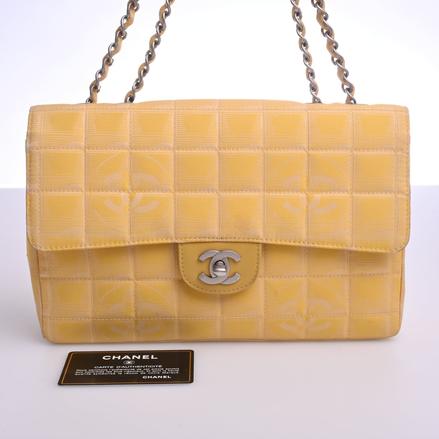 Neutra S/W Chain Shoulder Bag Yellow Silver Hardware 7th Series