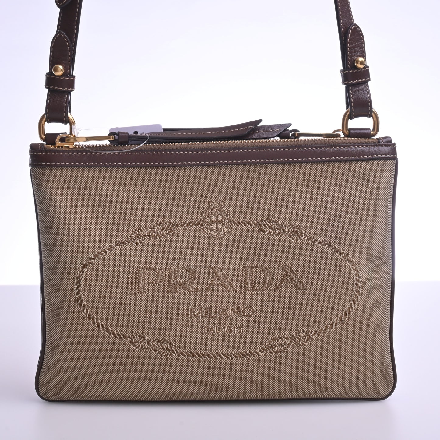 Jacquard Shoulder Bag Brown