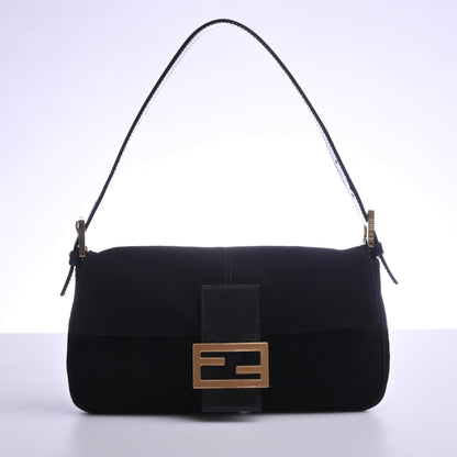 Suede Mamma Shoulder Bag Black