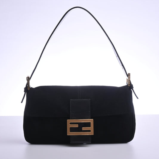 Suede Mamma Shoulder Bag Black