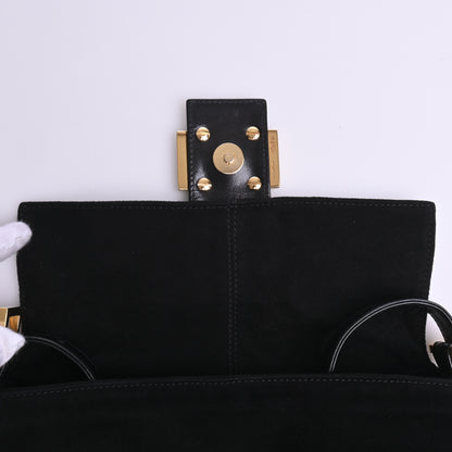 Suede Mamma Shoulder Bag Black