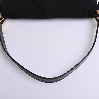 Suede Mamma Shoulder Bag Black