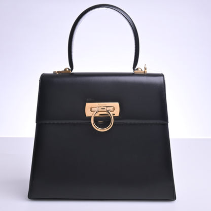 Gancini Calf 2WAY Handbag Black