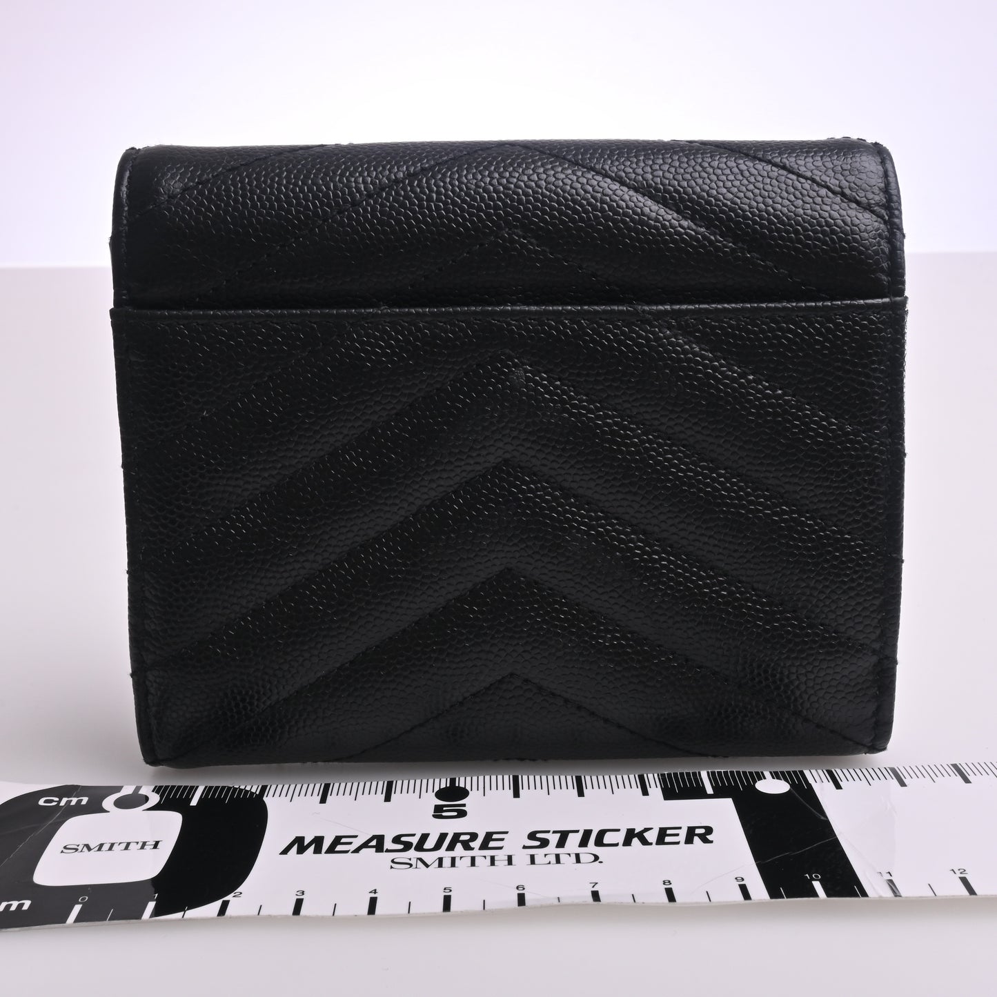 Leather compact wallet black