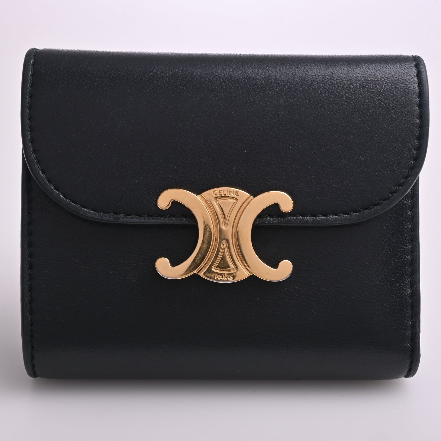 Triomphe Tri-fold Wallet Black