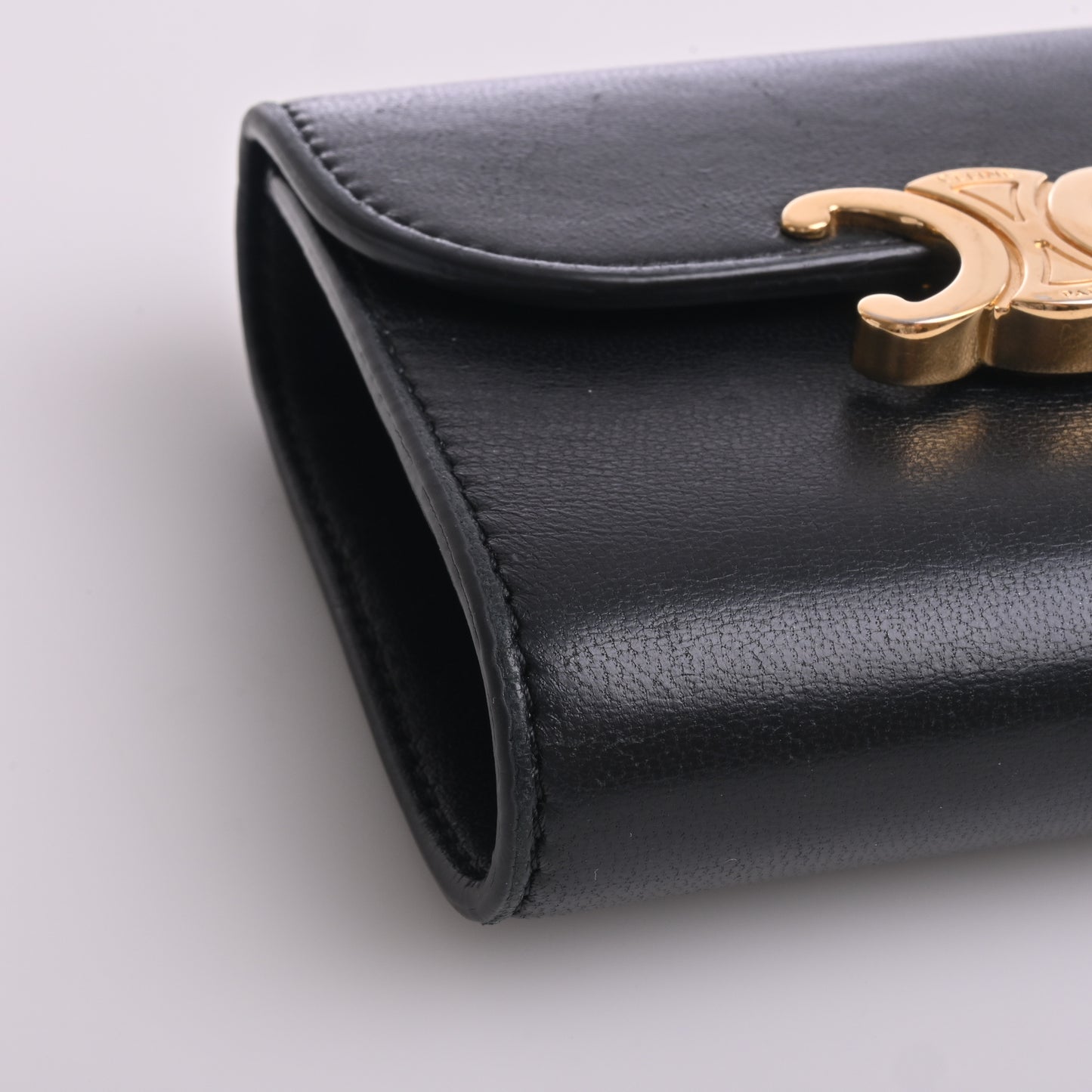 Triomphe Tri-fold Wallet Black